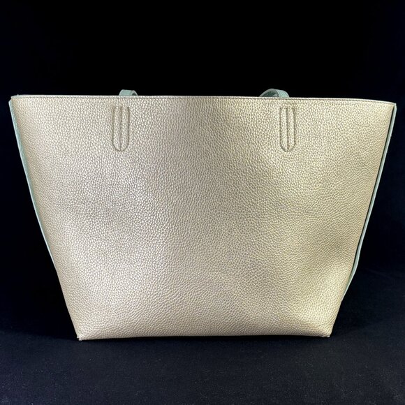 Steve Madden Reversible Departure Tote Green and Gold - Picture 2 of 6